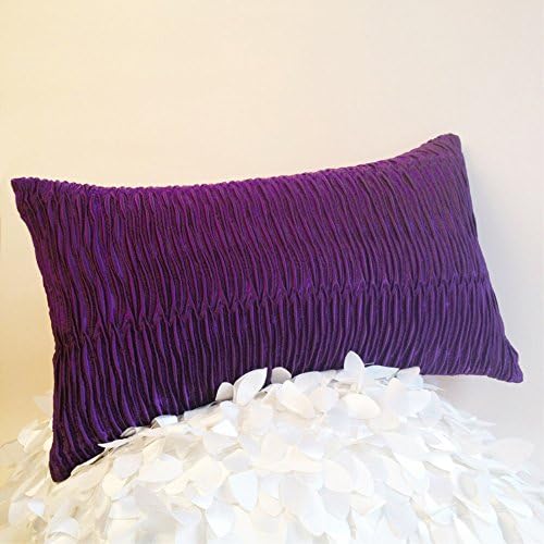 CUSHIONLIU Corrugated Folding Pleated Waist Waist Seiko Simple Modern Pure Color Long Waist 12"x 20" Violet