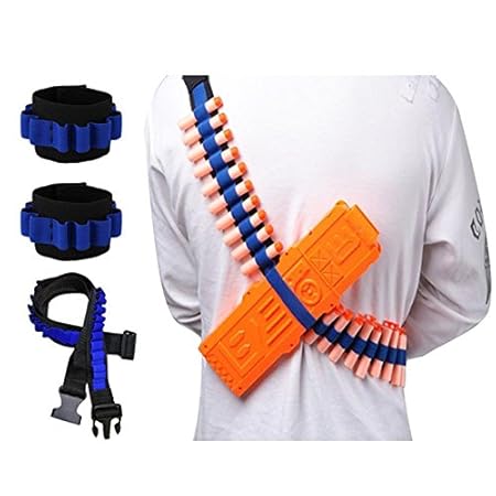 Aolvo, Munitionsschultergurt, Pfeile-Bandelier mit 2 Handgelenkbändern, Kit für Nerf N-Strike Elite Bandelier-Kit-Serie, Zube