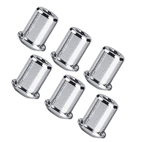 Electric Guitar Bassmounting Ferrules, 6pcs Solid Durable Metal Material with Hole Bridge Strong Vibrate Sound for Electric Guitar Instrument Lovers(#1)
