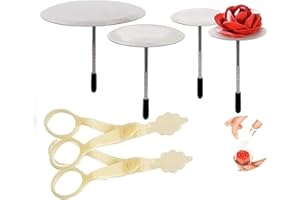 6 PCS Cake Flower Nail Lifters Set – Stainless Steel Cake Decorating Tools with 4 Sizes Flower Nails & 2 Lifters for Icing Fl