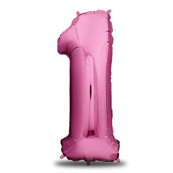 XXL Folien-Luftballon 1 Pink | Riesen Zahlen-Luftballon | 40' 101cm | Perfekte Geburtstagsdeko Rosa | Fliegt mit Helium