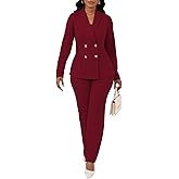 Ophestin Women 3 Piece Pant Suit Set Long Sleeve Blazer Business Casual Dressy Work Office Outfits