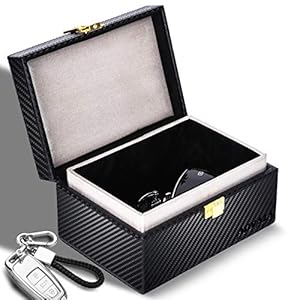 Aovaza Faraday Box, Signal Blocker Box voor autosleutels, Anti-diefstal sleutelkluis, Sleutelhanger lederen sleutelloze…