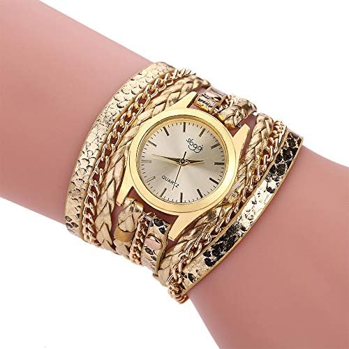 Bohemian Watch Bracelet, Winding Bracelet Watch, Woven Snake Quartz Watch, Leather Chain Quartz Womens Multilayer Bracelet Wrist Watches Relojes