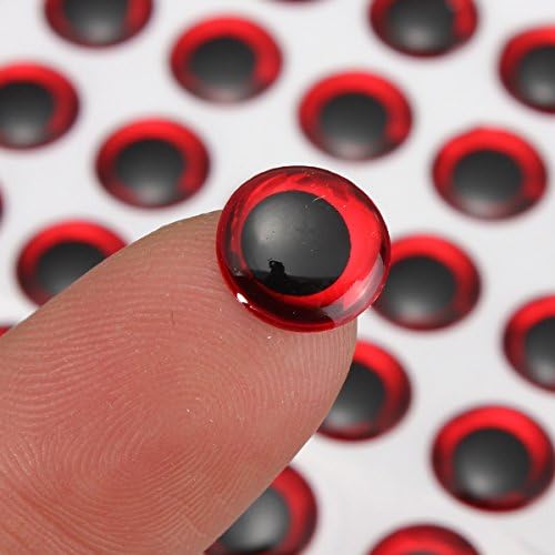 Kenthia 80pcs 10mm Silver or Gold or Red 3D Fishing Fish Lure Eyes Flies Crafts