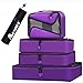 Aomidi 4 Set Packing Cubes - Travel Luggage Packing Organizers with Laundry Bag (Purple)