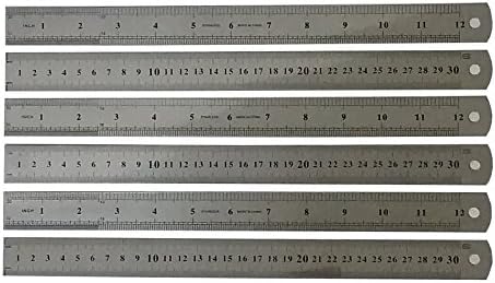 [Pack of 6] 12 Inch / 30 cm Stainless Steel Ruler