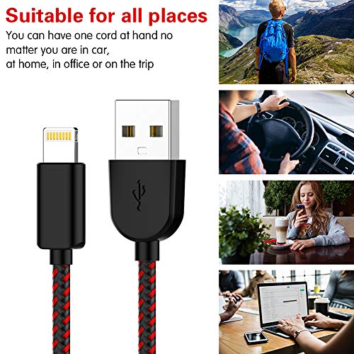 image for TNSO MFi Certified Cable 5Pack 3FT 3FT 6FT 6FT 10FT Extra Long Nylon B