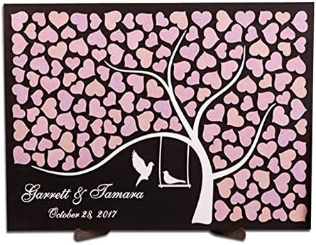Amazon Com Personalized 3d Wedding Guest Book Ideas Unique Guestbooks Wedding Guest Book Alternative Tree Hearts Guestbooks Love Birds Home Kitchen