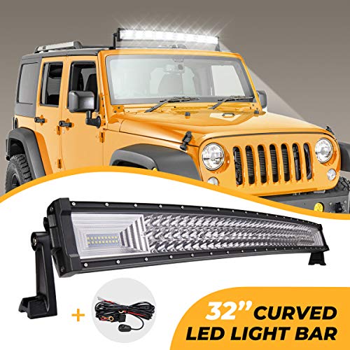 JoyTutus 32" Curved LED Light Bar, 378W Car Work Light Bars for Trucks