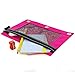 Emraw 3 Ring Canvas Zipper Pencil Pouch Zippered Binder Pen Bags for Students Stationery, Pencils, Pens, Markers and Other School Supplies (Pack of 2)