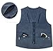 Eidlvais Men's Multi-Pockets Vest for Outdoors Travels Sports Blue Size XXL