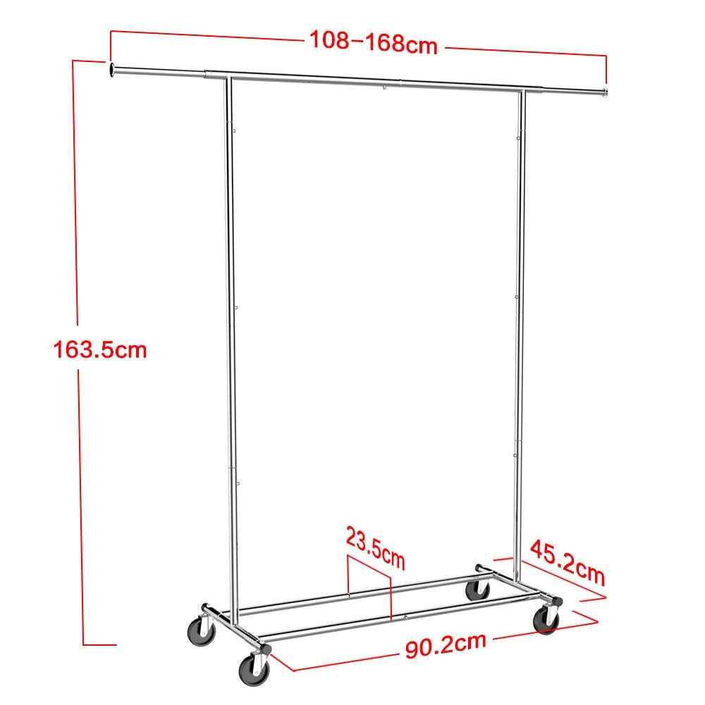 Appendiabiti Da Terra Con Ruote ALKNOT - Stand Mobile Per Vestiti, Bianco - Foto 8