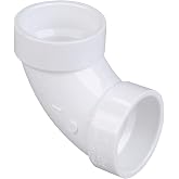 NIBCO Fig No U4807, 1-1/2 in. PVC DWV 90 Degree Elbow Hub