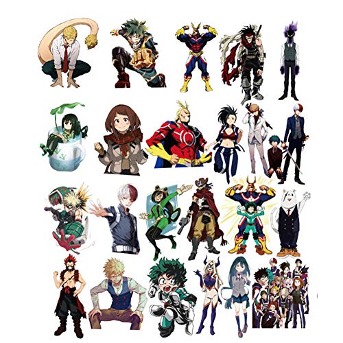 My Hero Academia Anime Cartoon Laptop Stickers Waterproof Skateboard Pad MacBook Car Snowboard Bicycle Luggage Decal 50pcs (My Hero Academia)