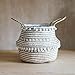 Woven Seagrass Basket, Woven Seagrass Tote Belly Basket for Storage, Laundry, Picnic, Plant Pot Cover & Beach Bag