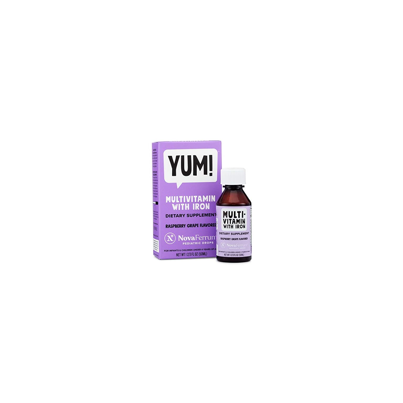 NovaFerrum Yum! Multivitamin with Iron Rasberry Grape, 1 2/3 Fl Oz