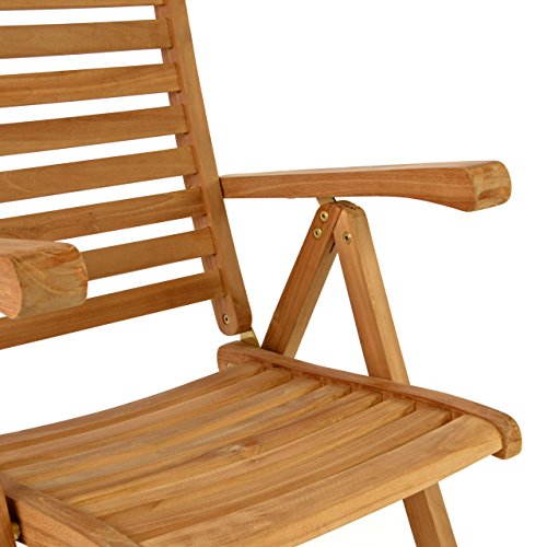 DIVERO Stuhl Teak Holz klappbar massiv Gartenstuhl Teakstuhl Holzstuhl behandelt – Bild 3