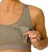 La Leche League Women's Wireless Nursing Sports Bra High Impact Support Nursing Bra, Medium, Gray/Pink
