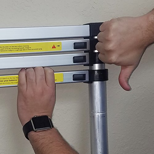 TOTALPACK Aluminum 14.5ft Telescoping Ladder With Safety Blockers & Carry Bag – Foldable Lightweight Step Ladder With Finger Protectors & Rubber Non-Slip Pads, Perfect For Professional & Home Projects - Thumbnail 2