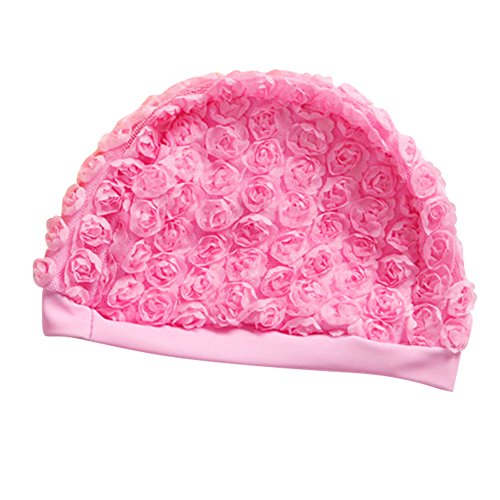 Newest trent Swimming Cap Baby Girls Flower Cut Swim Cap Kids Summer Soft Bath Cap Swimming Hat to Keep Hair Dry