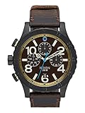Nixon Men's A3632209 48-20 Chrono Leather Analog Display Japanese Quartz Brown Watch
