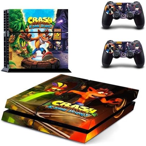 CIVIQ Crash Bandicoot N Sane Trilogy PS4 Skin Sticker Decal for Sony Playstation 4 Console and 2 Controller Skin PS4 Vinyl Sticker