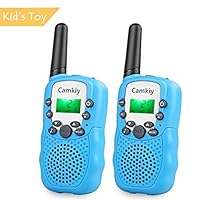 Camkiy Walkie Talkies Birthday Toy for Kids 2-Way Radio Long Range 3-5km, Best for Boy Age 3-10 (Blue)