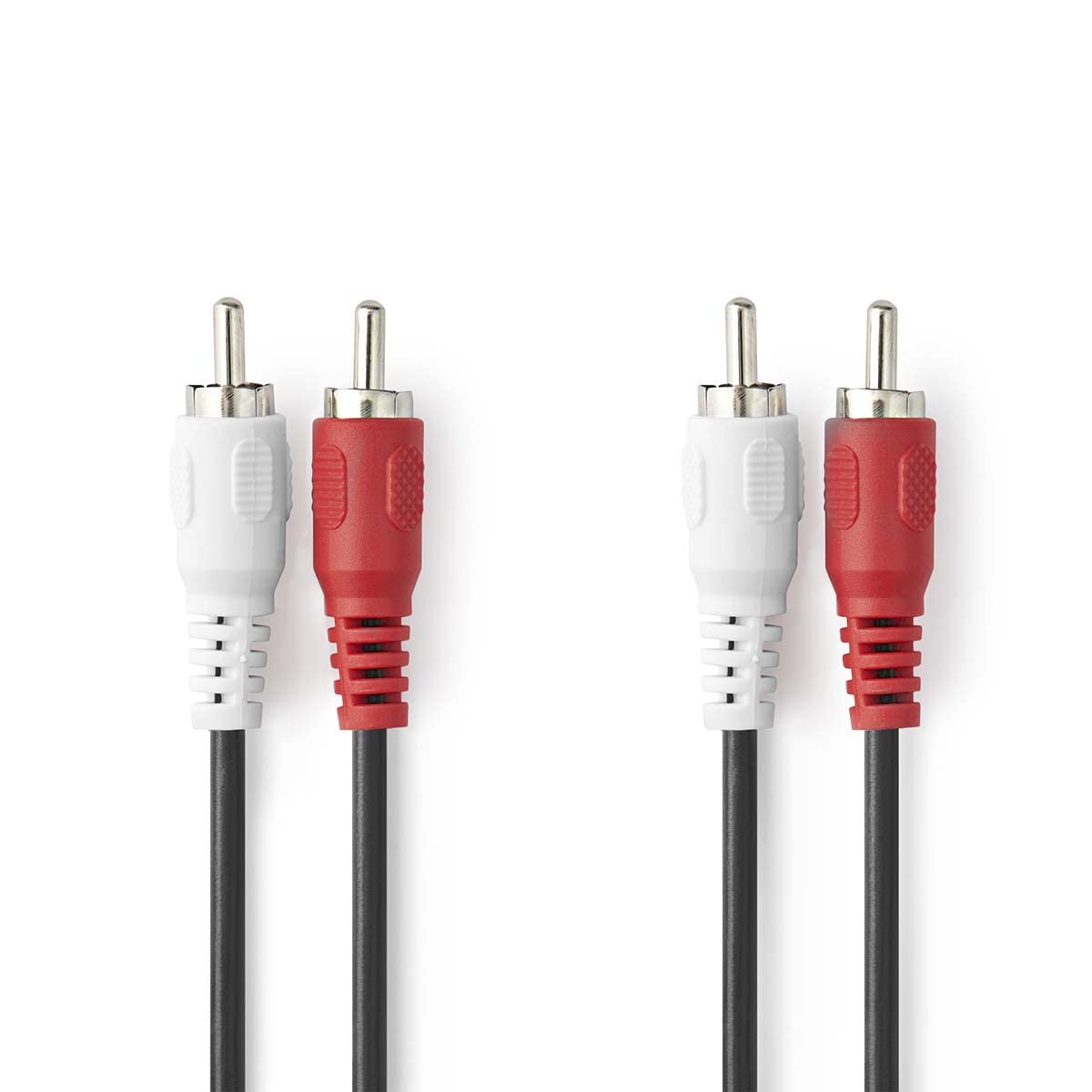 Nedis 3m Premium 2x RCA to 2x Cable Twin Phono Stereo Lead Red and White Amplifier Connection Cord RCA Audio