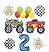 Monster Truck Party Supplies 2nd Birthday Balloon Bouquet Decorations