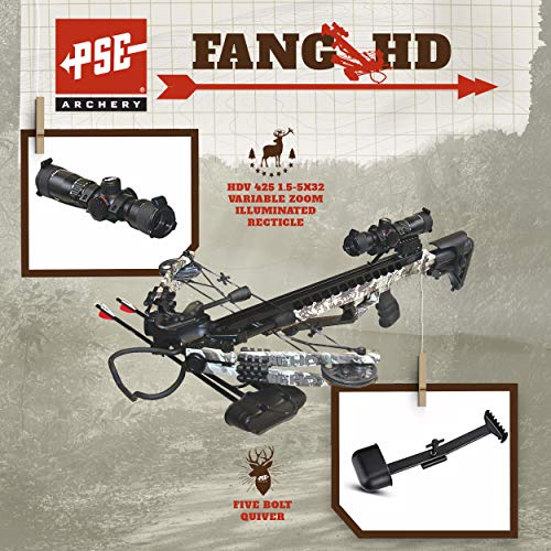 PSE ARCHERY Fang HD Crossbow Package Up to 405 FPS 5 Bolt Quiver