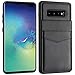LakiBeibi Galaxy S10+ Case - Premium Leather Wallet, Card Holder, Folio Flip, Shockproof Protective - Black