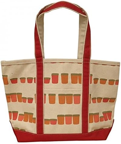 Red/Orange medium boat tote jar zipper,1 outside pocket,18 inches heavycanvas handle