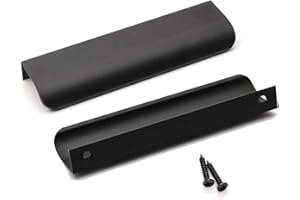 homdiy 10Pack Drawer Pulls 5 inch Hole Center Cabinet Handle Black Cabinet Pulls 128mm Edge Finger Pull Kitchen Cabinet Handl