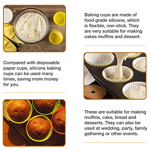 Extra Large Silicone Cupcake Baking Cups 12 Pack 3.54 Inch Nonstick