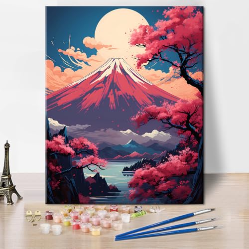 TUMOVO Beautiful Mount Fuji Paint by Numbers Craft Kit for Adults at Amazon