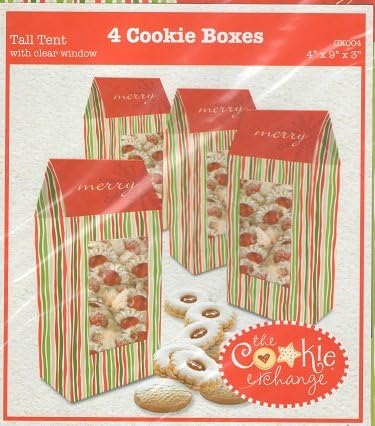 Holiday Tall Tent Cookie Boxes with Clear Window