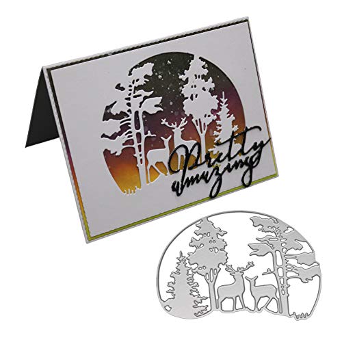 image for AkoMatial Cutting Dies,Forest Deer Design Embossing Cutting Dies Tool 