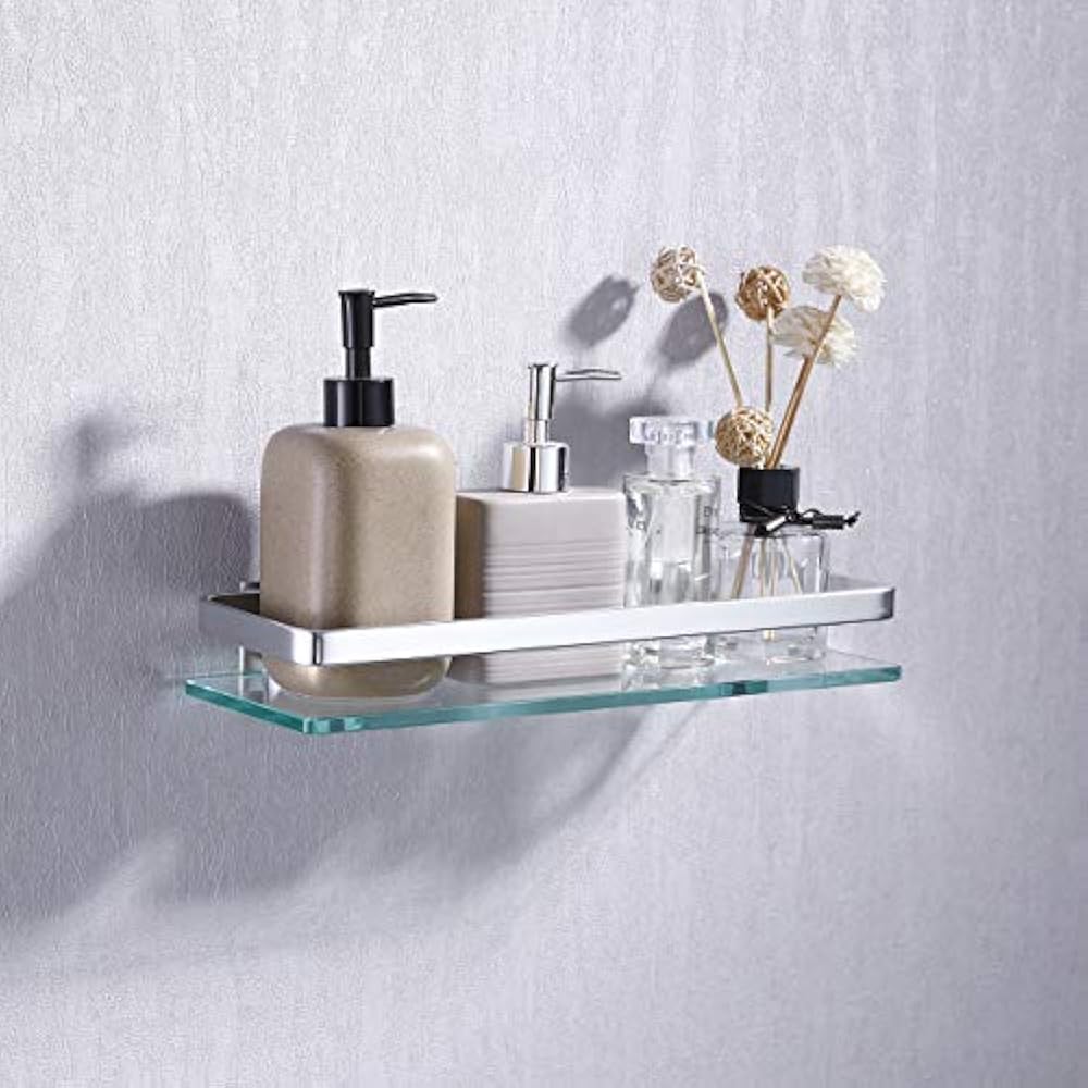 KES Aluminum Bathroom Glass Shelf Tempered Rectangular 1 ...