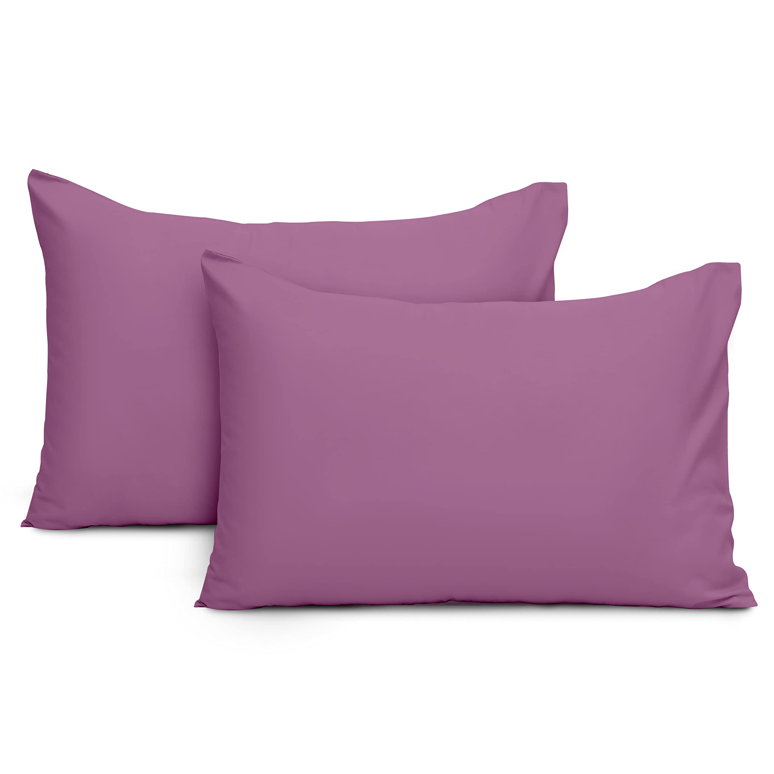 Imperial Rooms Pillow Cases 2 Pack Brushed Microfibre Pillow Covers (Purple, Pillow Cases 2 Pack) — image 1