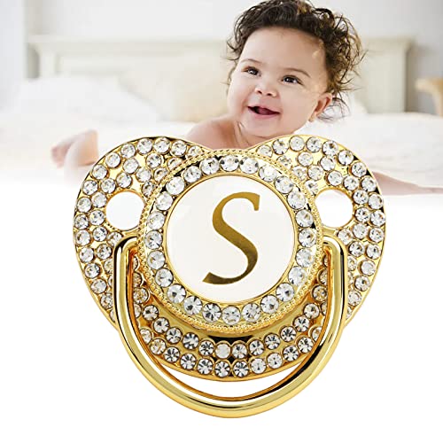 Custom Baby Pacifier Personalized Bling Pacifier Gold Letter