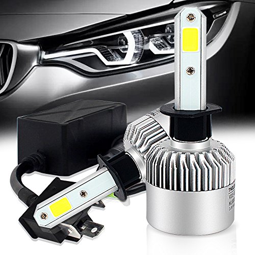 AUSI COB H1 With CANBUS ANTI FLICKER DECODER Error Free Hanress Kit,16000LM 6500K LED Headlight Conversion Kit, High Beam Headlamp, Low Beam Headlights, HID or Halogen Head light Replacement