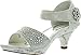 Shoe Dezigns Jan 14KM Little Girls Rhinestone Heel Platform Dress Sandals Silver