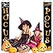 Whaline Hocus Pocus Halloween Banner Indoor/Outdoor Decorative Hanging Sign for Home Office Front Door Porch Welcome Halloween Decorations