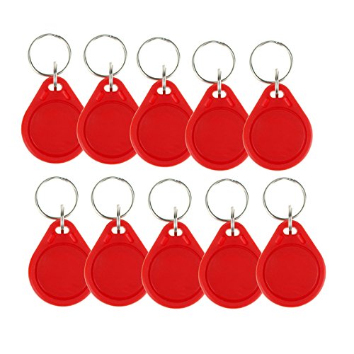 OBO HANDS (Pack of 100 Waterproof ABS 13.56MHz ISO14443A MF Classic 1K NFC RFID Token,RFID Keyfob,RFID Tag (Red)
