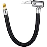 LUMITECO Locking Tire Chuck with Rubber Hose and Standard Tire Valve Fine Thread, Tire Inflator Pump Hose Adapter for Twist O