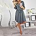 Hotkey Womens Summer Dress Casual Solid Half Sleeve Dress Shirt Dress Evening Party Dress Sundress Cocktail Party Dress Graythumb 1