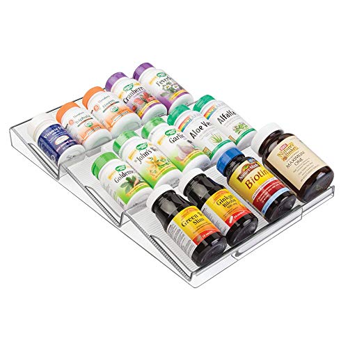 Mdesign Plastic Adjustable Expandable Vitamin Rack Drawer
