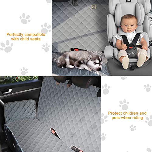 BRONZEMAN 100% Waterproof Bench Car Seat Cover Protector - Strong & Durable,Heavy-Duty and Nonslip Rear Back Seat Cover with Middle Seat Belt,Universal Size Fits for Cars, Trucks & SUVs