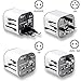 Travel Adapter, Universal Travel Plug with Dual 3.2A USB Ports US to UK EU AU All in One Worldwide Travel Power Adapter Safety Fuse Protection Adaptor International AC Wall Charger (White Color)